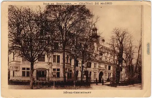 16. Arrondissement (Passy)-Paris Restaurant - Chateau de Madrid 1930
