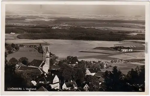 Schönberg am Kapellenberg-Bad Brambach Luftbild - Schönberg Hotel Deutsches Haus 1930