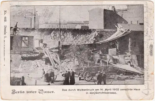 Wedding-Berlin Wolkenbruch-Katasstrophe in der Gerichtsstraße 1902