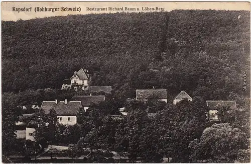Hohburg Kapsdorf Restaurant Richard Baum und Löben-Burg 1918