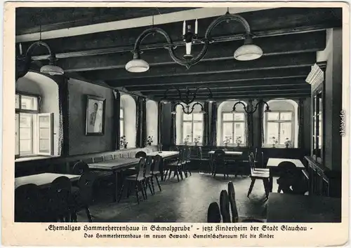 Schmalzgrube-Jöhstadt (Erzgebirge) Ehemaliges Hammerherrenhaus in der Schmalzgrube - Gastraum 1932