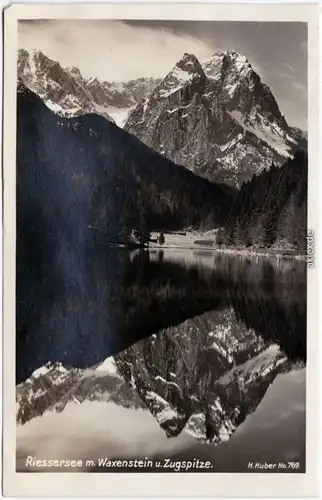 Garmisch-Partenkirchen  Riessersee mit Waxenstein und Zugspitze 1928