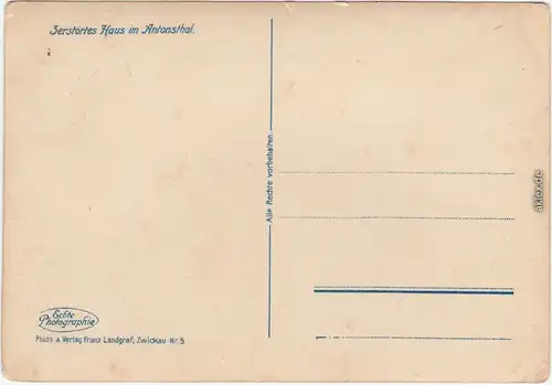 Antonsthal-Breitenbrunn (Erzgebirge) Umweltkatastrophe im Erzgebirge 6. Juli 1931 1931