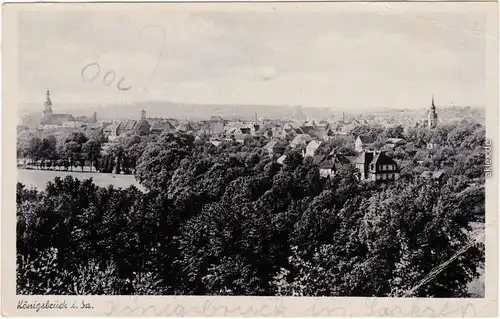 Ansichtskarte Königsbrück Kinspork Blick über die Stadt 1939