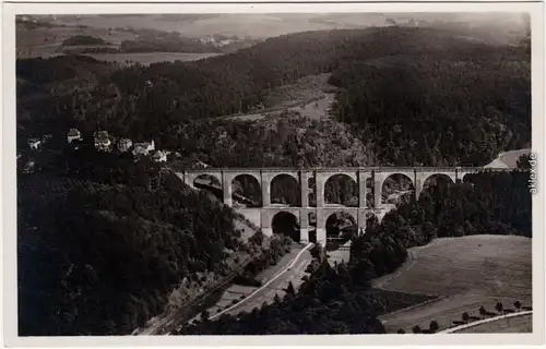 Jocketa-Pöhl Luftbild: Elstertalbrücke 1932