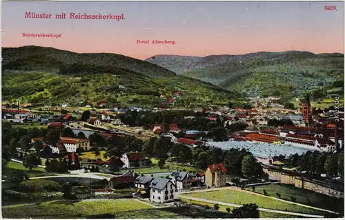 Münster (Elsass) Munster (Haut-Rhin) mit Reichsackerkopf - Straßen 1914