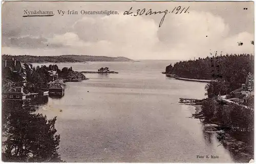 Nynäshamn Vy fran Oscarsutsigten 1911