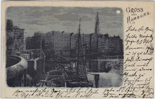 Hamburg Fleet bei der Lollenbrücke 1898