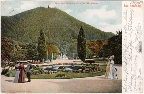 Bad Harzburg Blick vom Kurhaus nach dem Burgberg 1904