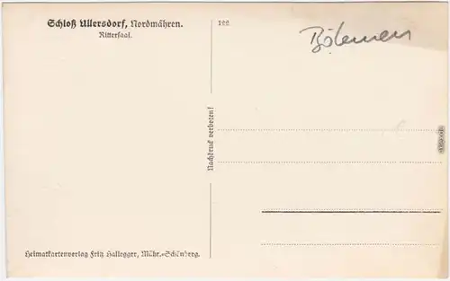 Groß Ullersdorf Velké Losiny Schloß - Rittersaal 1930