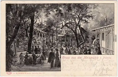 Pillnitz Künstlerkarte Meixmühle 1900