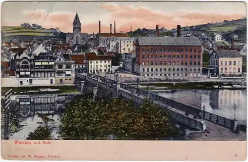 Werden (Ruhr)-Essen (Ruhr) Blick auf die Stadt 1910