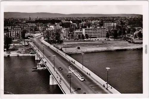 Gutleutviertel-Frankfurt/Main Blick vom AEG Hochhaus auf Friedensbrücke 1954