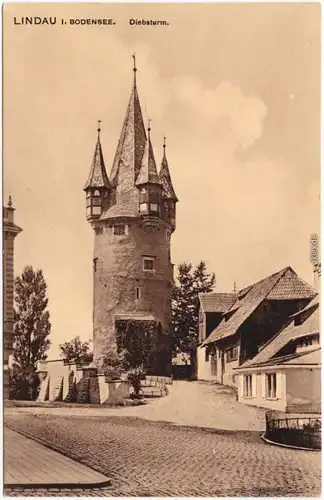 Lindau (Bodensee) Straßenpartie am Diebsturm 1918