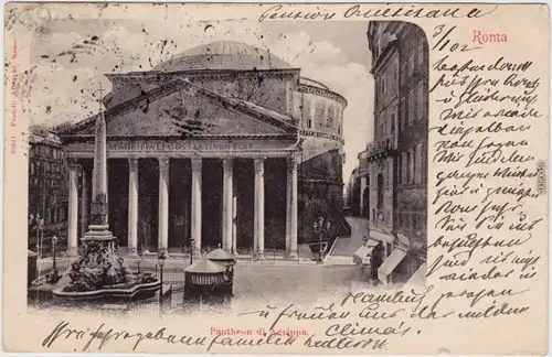 Vintage Postcard Ansichtskarte Rom Roma Panthenon di Agrippa 1903