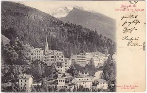 Ansichtskarte Bad Gastein Stadtpartie 1903