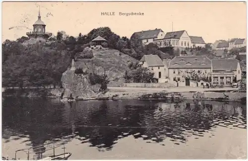 Kröllwitz-Halle (Saale) Blick auf die Burgschenke 1913