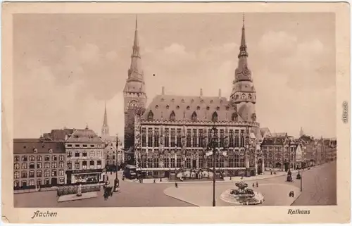 Aachen Straßenpartie am Rathaus (Collage) 1914