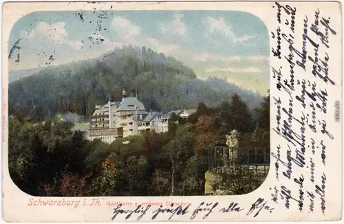 Ansichtskarte Schwarzburg Gasthaus zum weissen Hirschen 1908