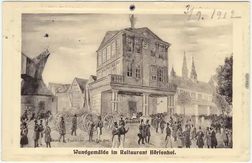 Altstadt-Hamburg Wandgemälde - Restaurant Börsenhof, Adolphsplatz 6 1912