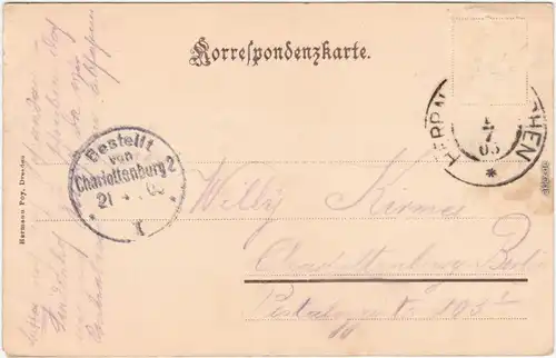 Tetschen-Bodenbach Decín Familie Prebischtor Ansichtskarte b Teplice   1903