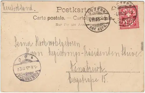 Ansichtskarte Luzern Lucerna Inneres der Spreuerbrücke 1905
