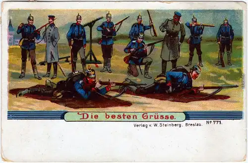 Ansichtskarte Schießübungen Militaria Verlag Steinberg Breslau 1913