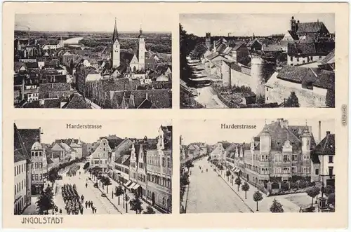 Ingolstadt 4 Bild: Haarderstraße mit Soldaten und Panorama 1915