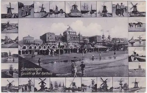 Scheveningen-Den Haag Den Haag Windmühlen - Strand und Kurhaus 1906