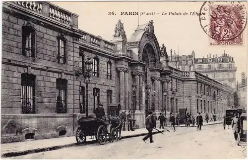 Paris Le Palais de L&#039;Elysee - Kutschen 1913