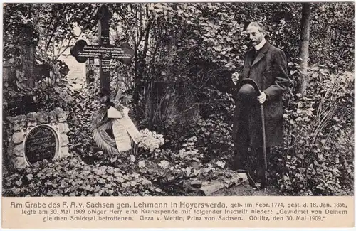Hoyerswerda Wojerecy Grab des F.A: von Sachsen, Kranzniederlegung 1909