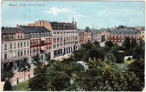 Riesa Partie am Kaiser Wilhelm Platz 1909