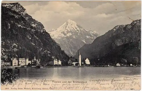 Flüelen Blick auf die Stadt 1904