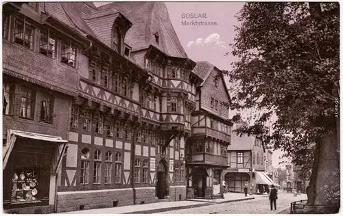 Goslar Marktstraße mit Geschäft 1913