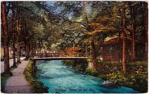 Bad Wildbad An der Enz Pavillon und Brücke 1914