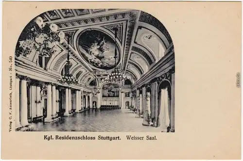 Stuttgart Residenzschloß - Weißer Saal 1922