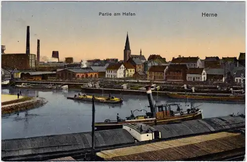Herne Partie am Hafen, Industrie 1916