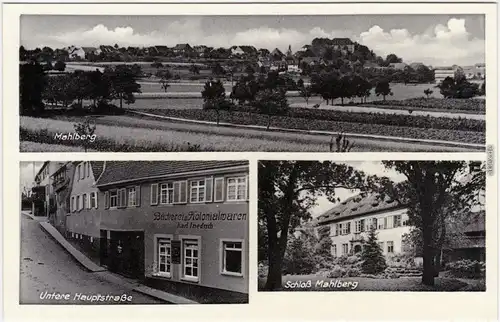 Mahlberg 3 Bild: Panorama, Untere Marktstraße und Schloß 1940