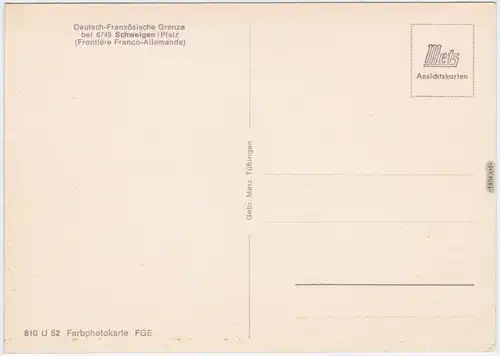 Schweigen-Rechtenbach Deutsch Französische Grenze 1970