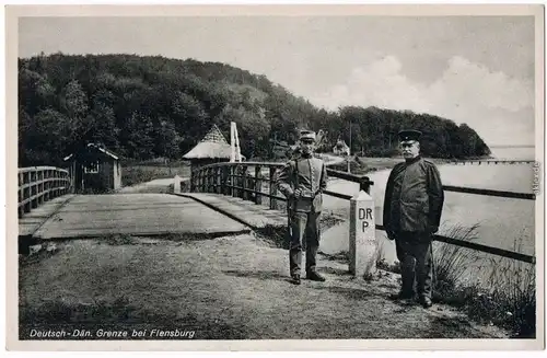 Ansichtskarte Flensburg Grenzsoldaten - Deutsch-Dänische Grenze 1932