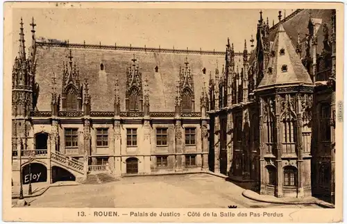 Rouen Palais de Justice - Côté de la Salle des Pas Perdus  Seine-Maritime  1935