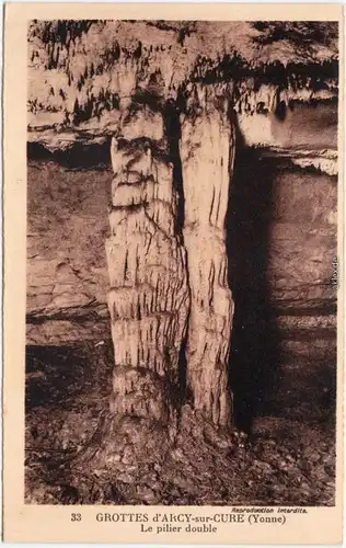 Arcy-sur-Cure Grottes d Arcy - Le pilier double CPA Yonne France 1932