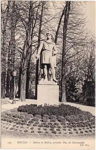 Rouen Statue de Rollon, premier Duc de Normandie Seine-Maritime 1912