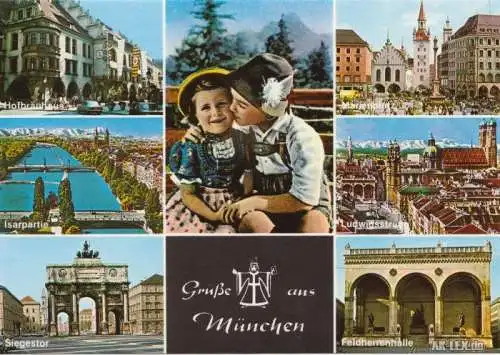 Ansichtrskarte München Grüße aus München 1970