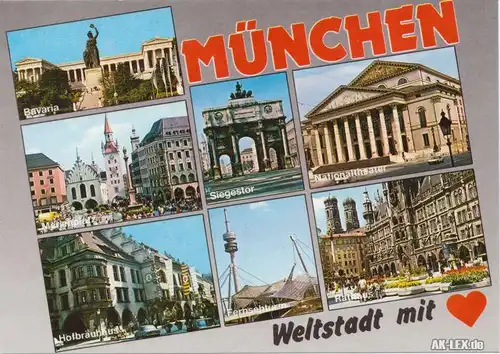 München Mehrbildkarte Ansichtskarte 1980