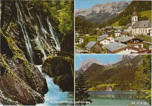 Ansichtskarte Ramsau bei Berchtesgaden Wimbachklamm, Ramsau, Hintersee 1998