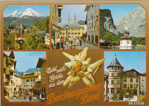 Ansichtskarte Edelweiß-Grüße aus dem Berchtesgadener Land Mehrbildkarte 1988