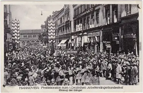 Hannover Festdekoration zum 1. Deutschen Arbeitersängerbundesfest c1930