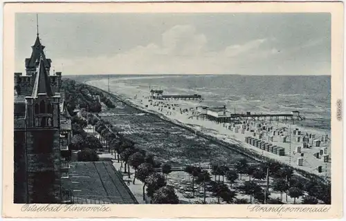 Zinnowitz Villen, Promendae, Strand mit Seebrücken Usedom b Greifswald 1928