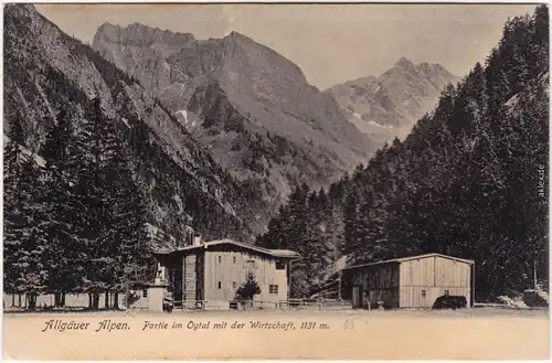 Oberstdorf (Allgäu) Allgäuer Alpen. Partie im Oytal mit der Wirtschaft 1904